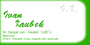 ivan kaubek business card